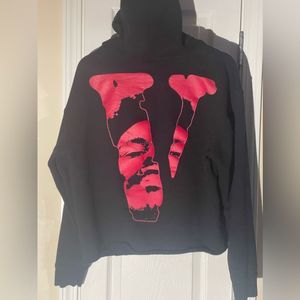 Vlone Men's Black and Red Hoodie